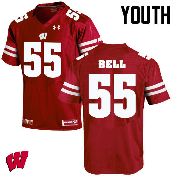 Wisconsin Badgers Youth #49 Christian Bell NCAA Under Armour Authentic Red College Stitched Football Jersey WS40B11CJ